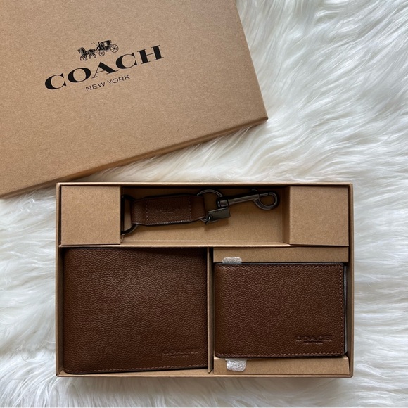 Coach Other - Coach Boxed 3 in 1 Wallet Gift Set Dark Saddle Brown CS433